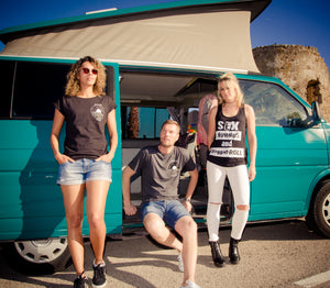 vegan clothing sustainable ethical gifts recycled plastic and bamboo, camper van 