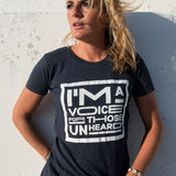 Recycled clothing, recycled polyester, ethical clothing, sustainable clothing, vegan clothing, save the planet, vegan tshirt, vegan slogan tee, vegan tee, I'm a voice for those unheard 