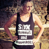 Womens Bamboo Vest - Sex Hummus and Veggie Roll